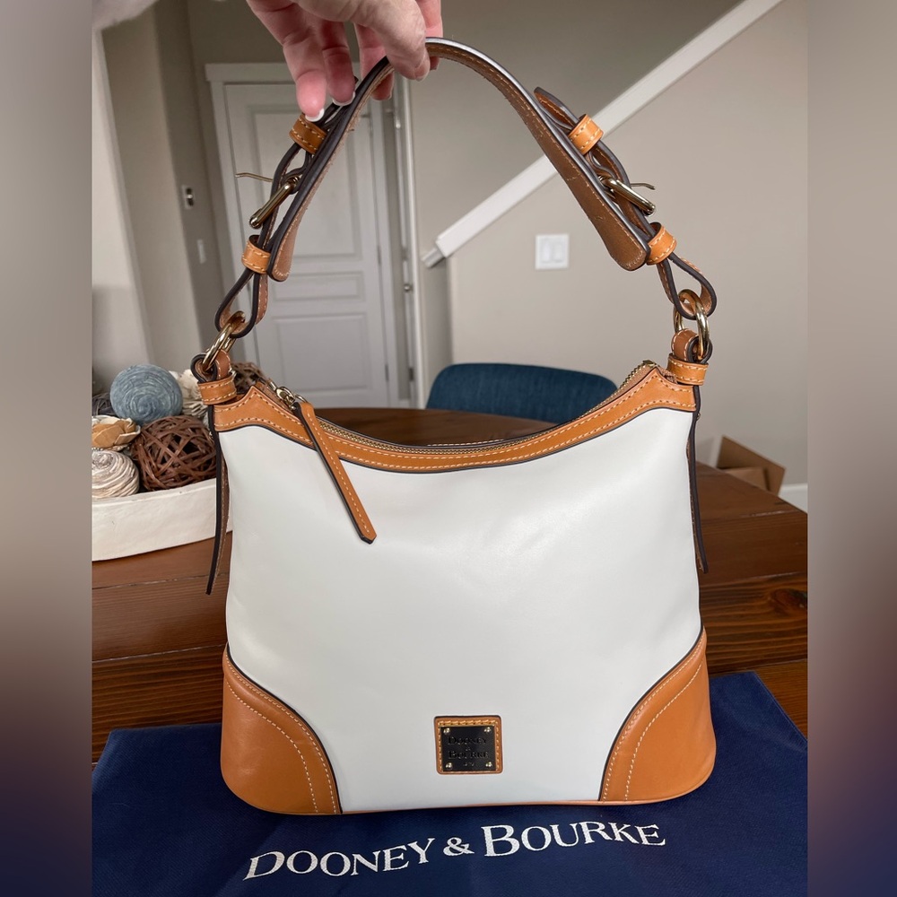 DOONEY & BOURKE Wexford Leather Hobo, White & Tan